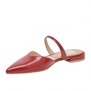 NEW DOLCE VITA women's kanika pointed toe strap slip on flats sandal shoe in red